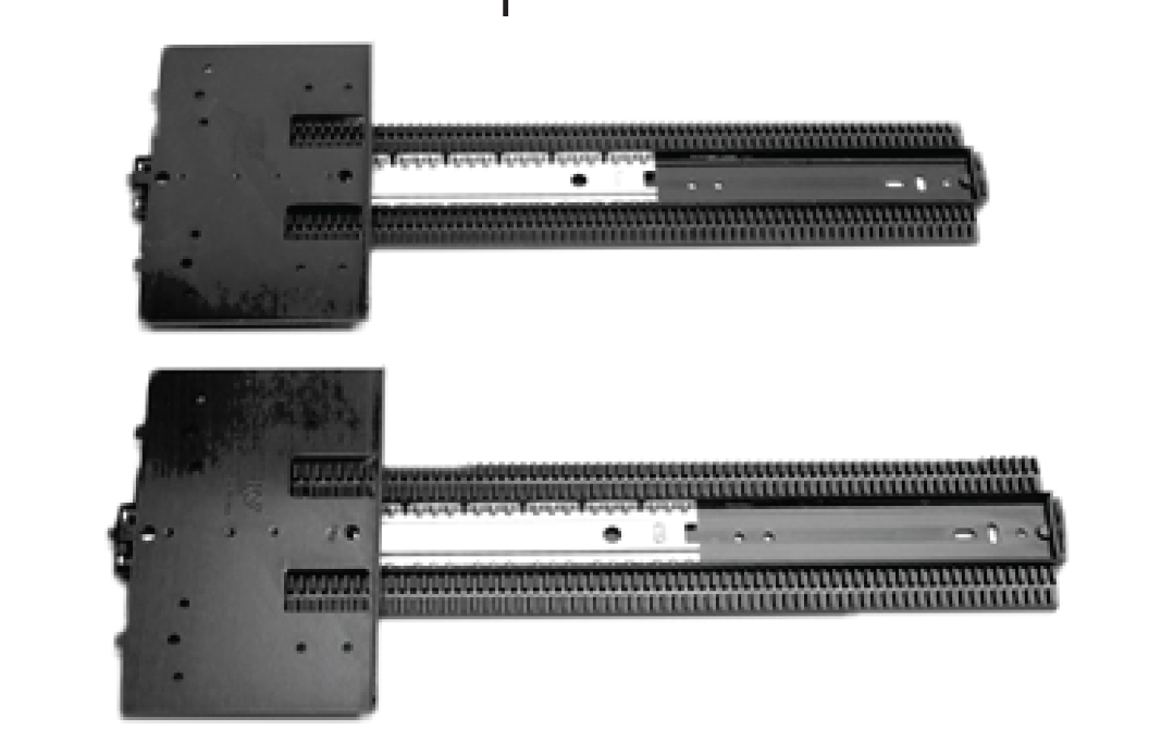 A pair of Knape & Vogt 8091 pocket door slides