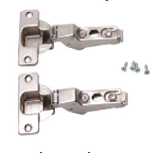 A pair of hinges for overlay pocket doors