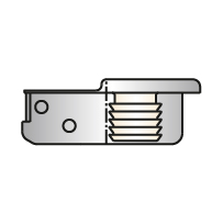 technical drawing of dowel fixing mechanism on salice hinges