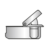 technical drawing of tool-free logica fixing mechanism on salice hinges